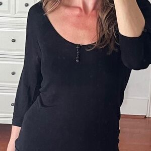 vintage y2k KOOKAI black knit 3/4 sleeve top